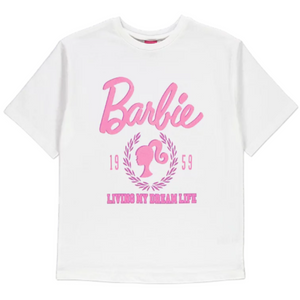 Barbie | White Logo T-Shirt | Little Gecko