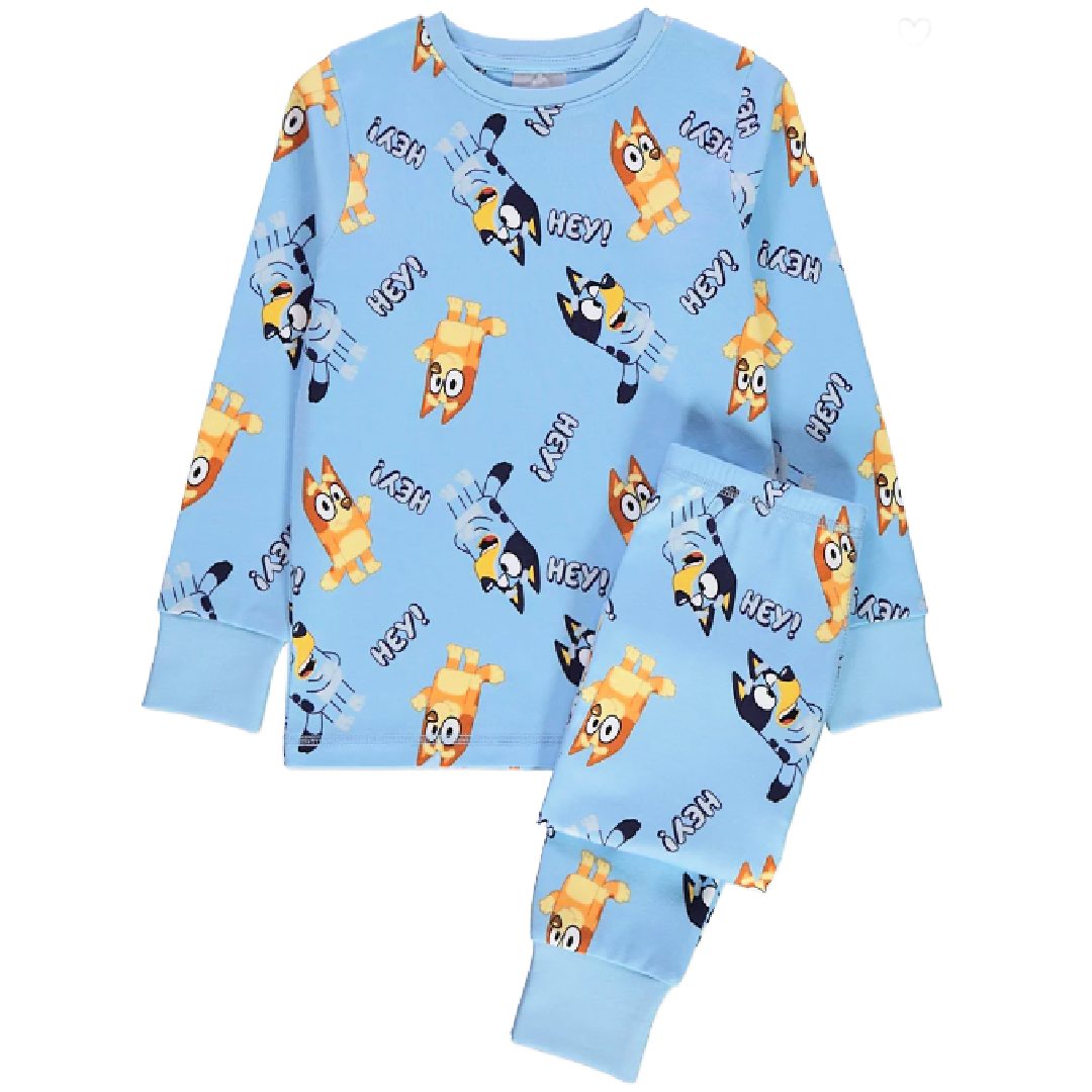 Bluey | Bluey & Bingo Blue Pyjamas | Little Gecko