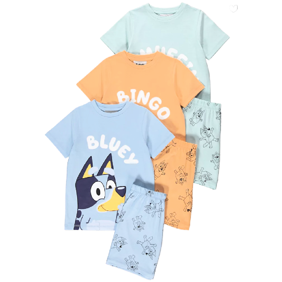 Bluey | 3pk Shortie Pyjamas | Little Gecko