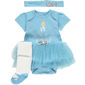 Disney Princess | Cinderella 3pc Romper Set | Little Gecko