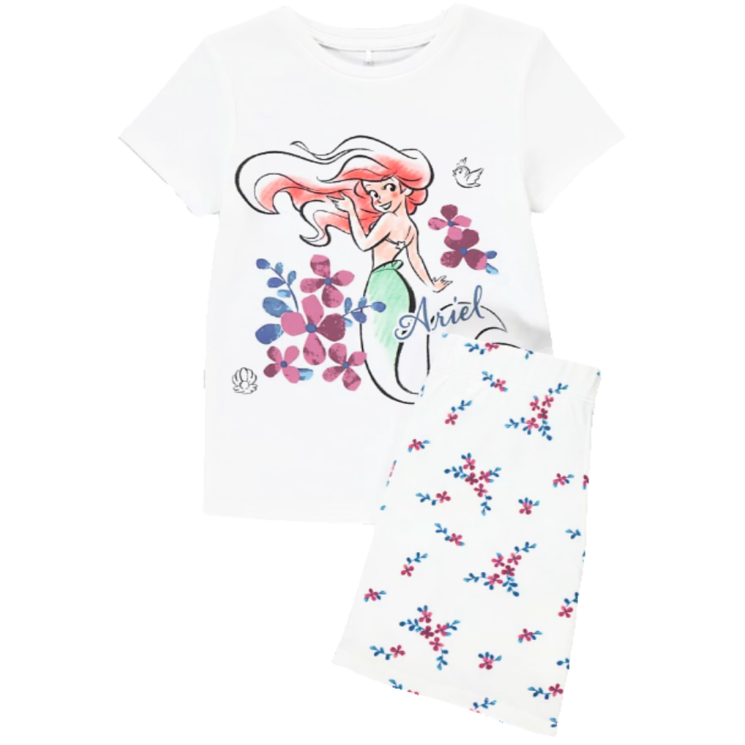 Disney Princess | Ariel Floral Shortie Pyjamas | Little Gecko