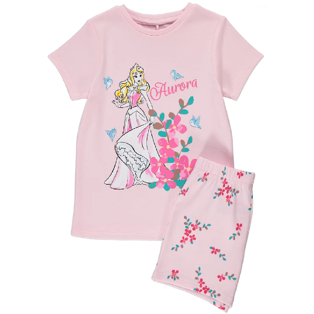 Disney Princess | Aurora Pink Shortie Pyjamas | Little Gecko