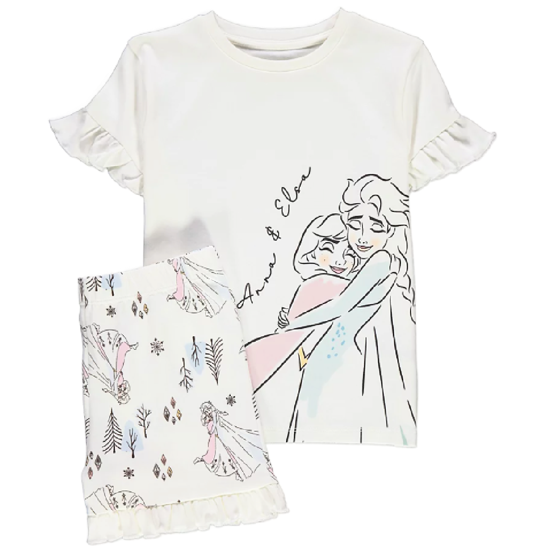 Frozen | Cream Frill Shortie Pyjamas | Little Gecko