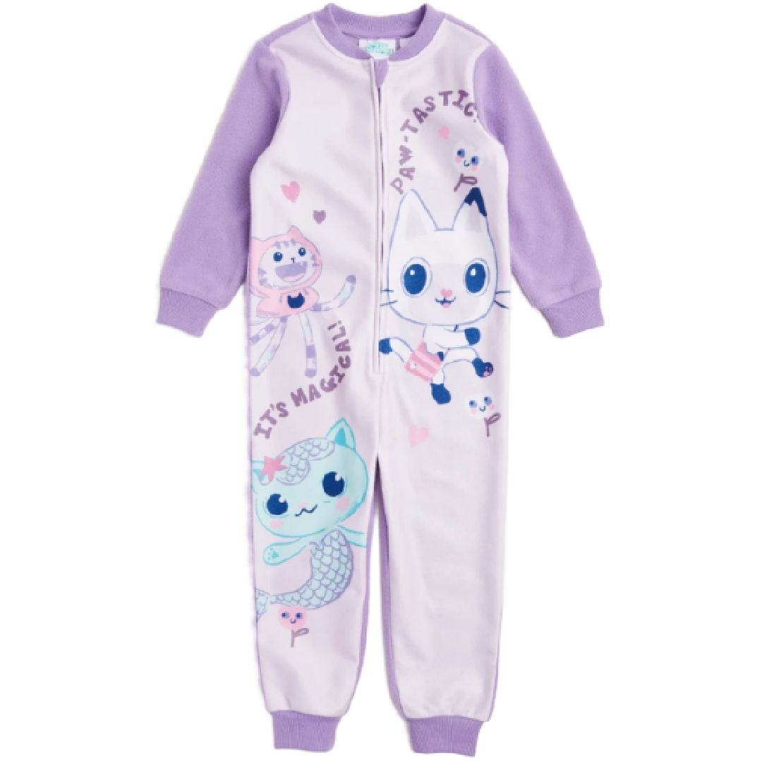 Gabby's Dollhouse | Lilac Fleece All-In-One | Little Gecko