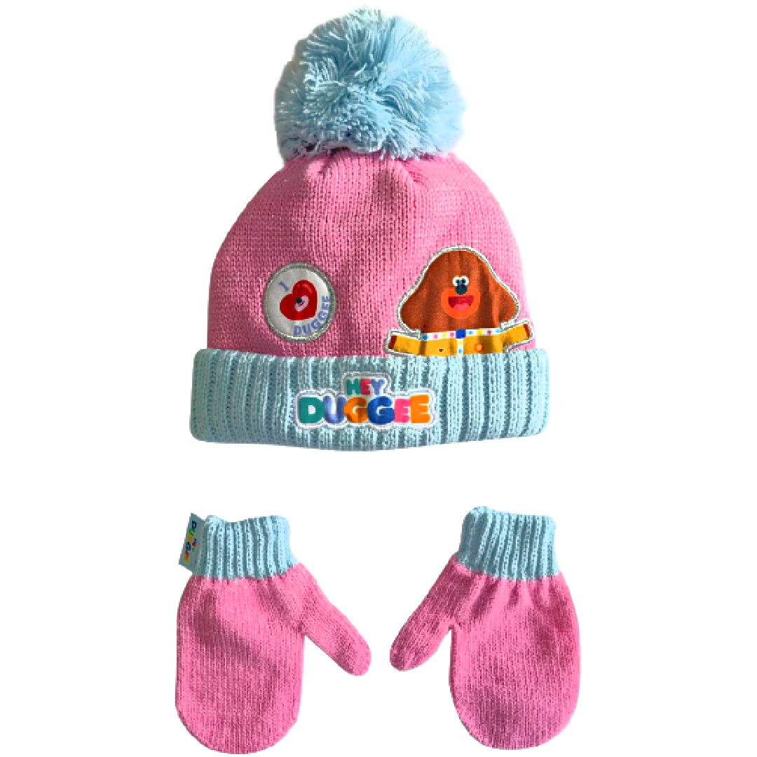 Hey Duggee | Pink Beanie & Gloves Set | Little Gecko