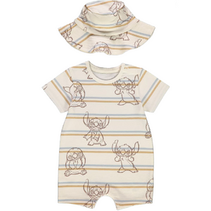 Lilo & Stitch | Striped Romper & Hat Set | Little Gecko