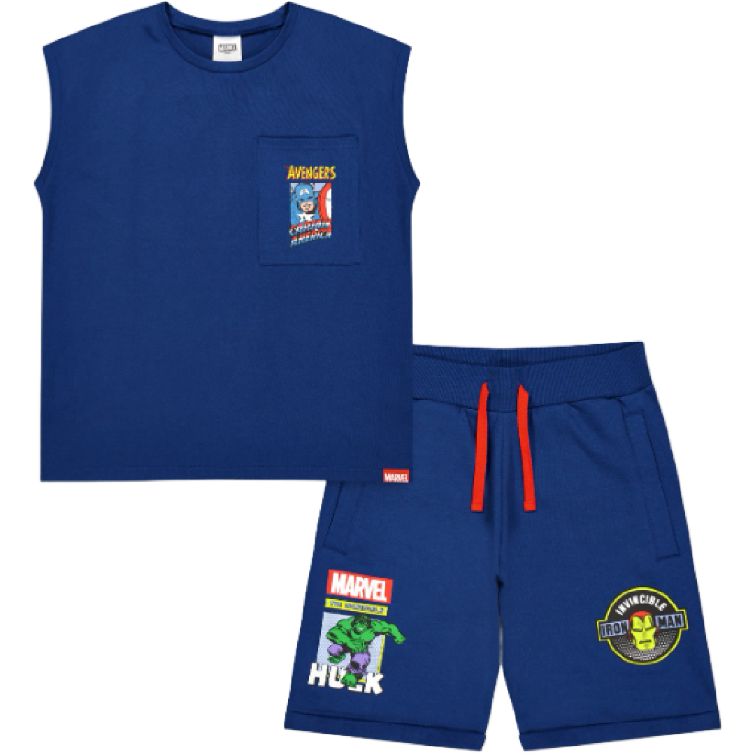 Marvel Comics | Navy Tank & Shorts Set | Little Gecko