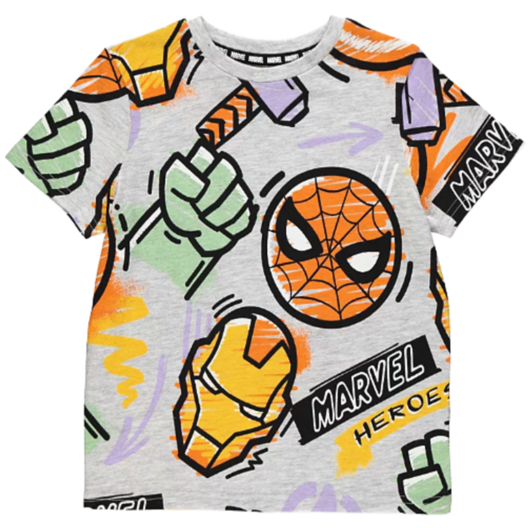 Marvel Comics | Grey All Over Print T-Shirt | Little Gecko
