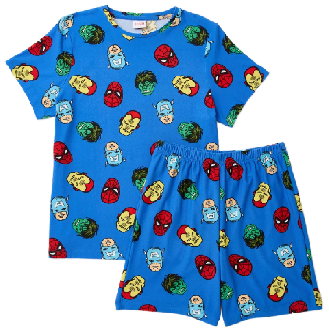 Marvel Comics | Blue Shortie Pyjamas | Little Gecko