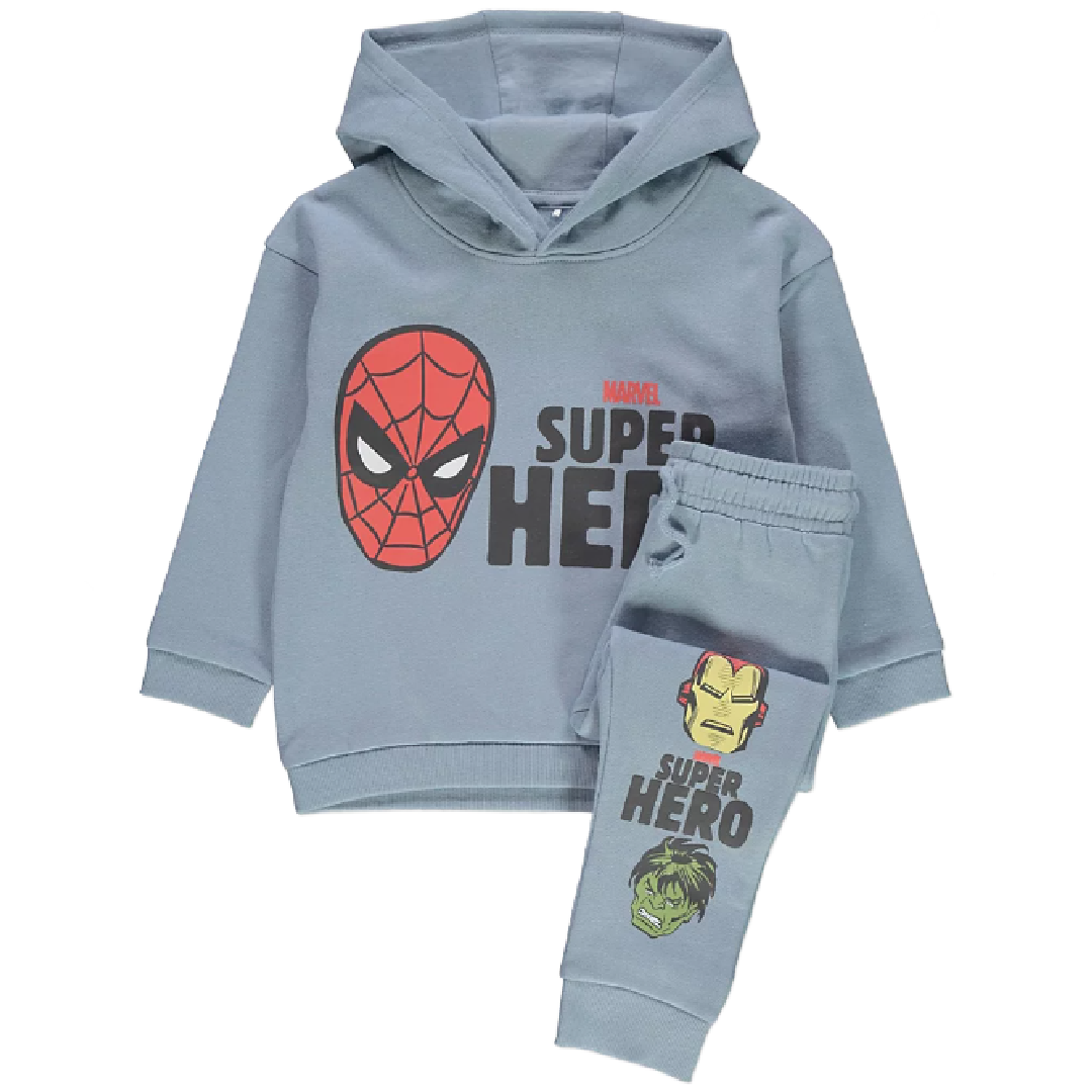 Marvel Comics | Blue Hoodie & Jogging Pants Set | Little Gecko