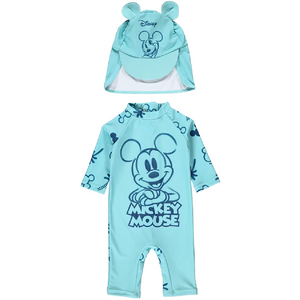 Mickey Mouse | Blue Sunsuit & Hat Set | Little Gecko