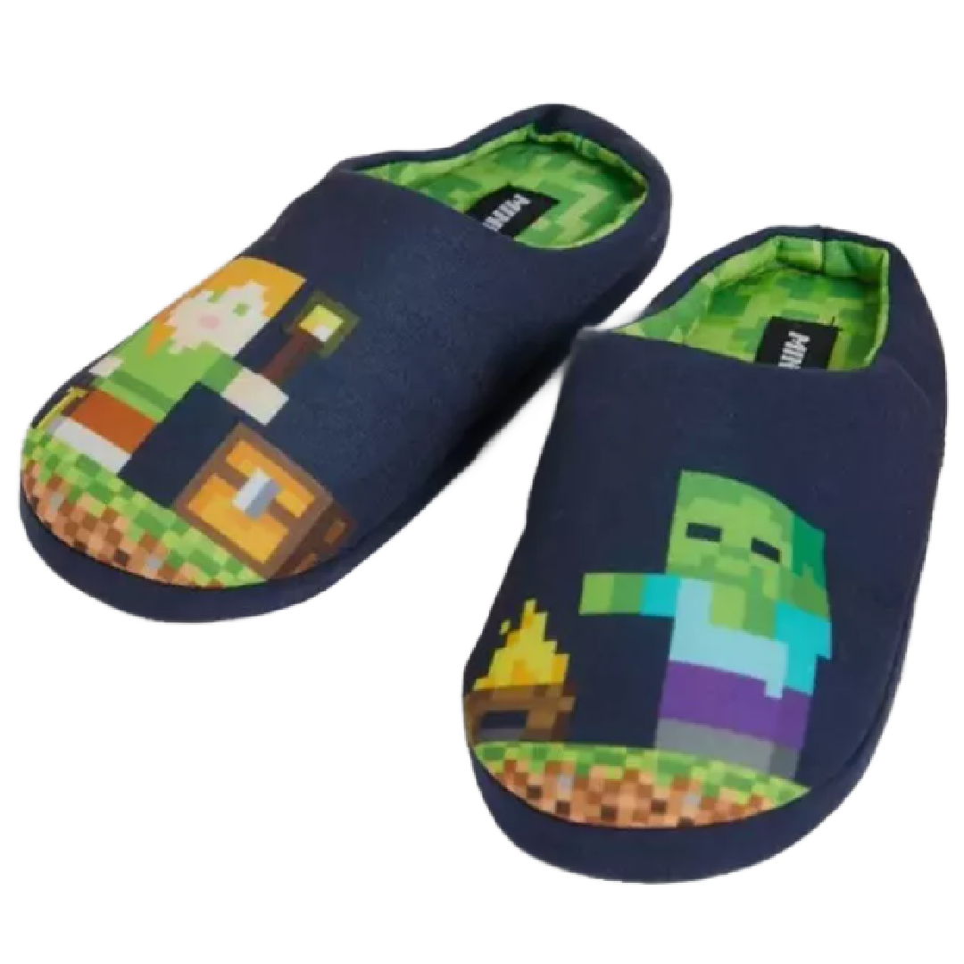 Minecraft | Navy Slippers | Little Gecko