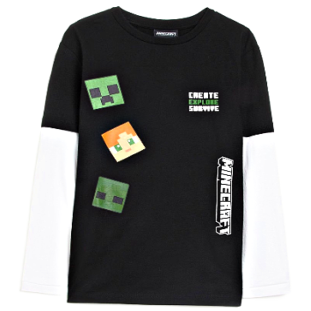 Minecraft | Double Sleeve T-Shirt | Little Gecko