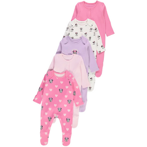 Minnie Mouse | 5pk Sleepsuits | Little Gecko