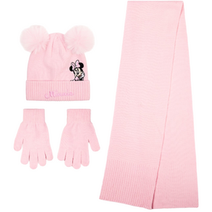 Minnie Mouse | Pink Beanie, Scarf & Gloves Set | Little Gecko