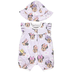 Minnie Mouse | Lilac Striped Romper & Hat Set | Little Gecko