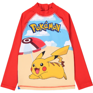 Pokémon | Red Rashie Swim Top | Little Gecko