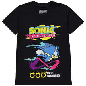 Sonic The Hedgehog | Black T-Shirt | Little Gecko