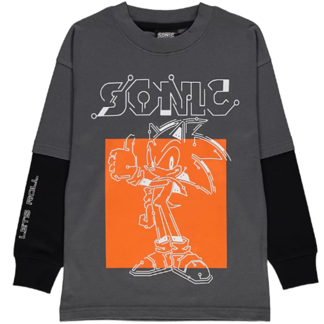 Sonic The Hedgehog | Double Sleeve T-Shirt | Little Gecko