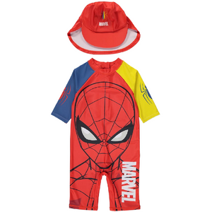 Spiderman | Red Sunsuit & Hat Set | Little Gecko