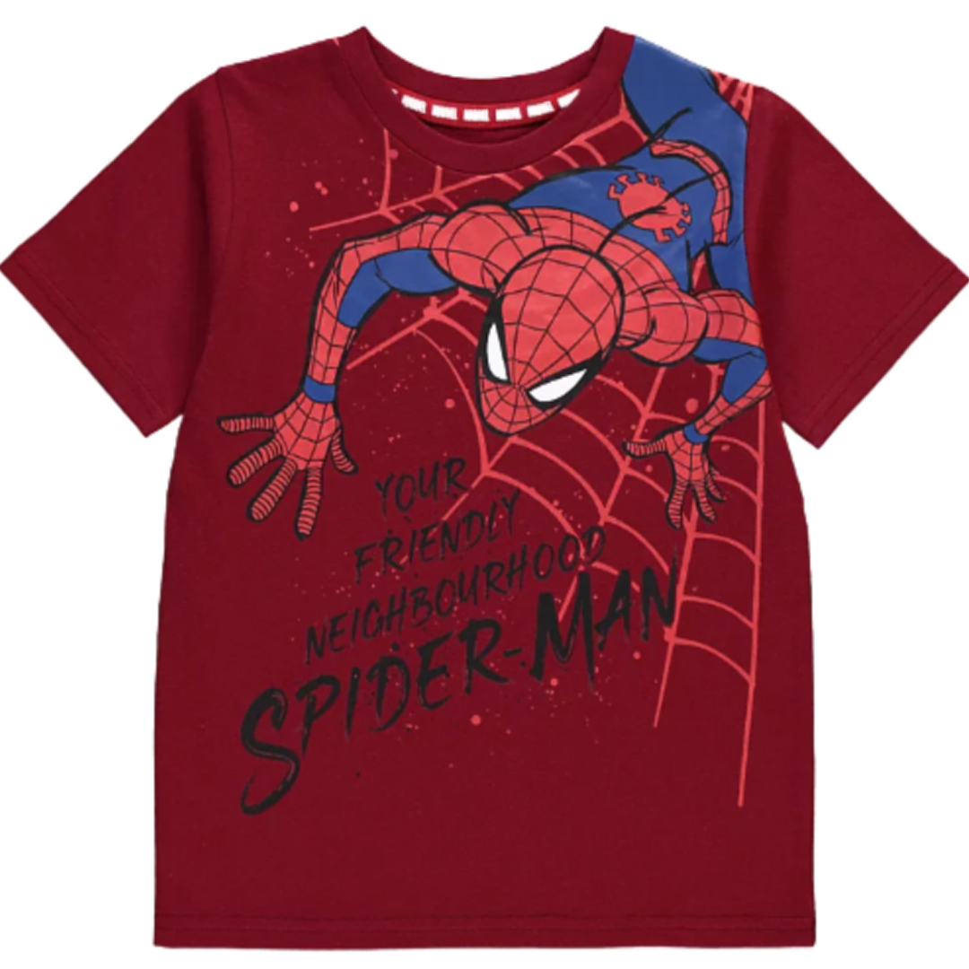 Spiderman | Burgundy T-Shirt | Little Gecko