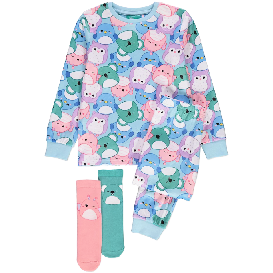 Squishmallows | Fleece Pyjama & Socks Set | Little Gecko