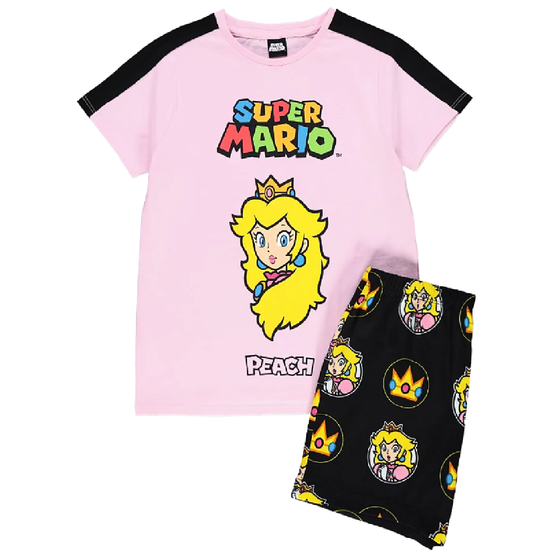 Super Mario | Princess Peach Shortie Pyjamas | Little Gecko